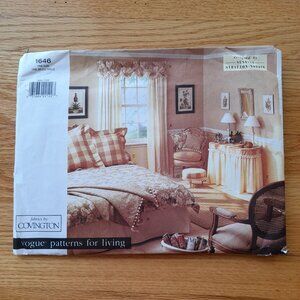 Duvet Pillow Cover Sewing Pattern Curtains Valance Vogue 1646 UNCUT Vintage 90s